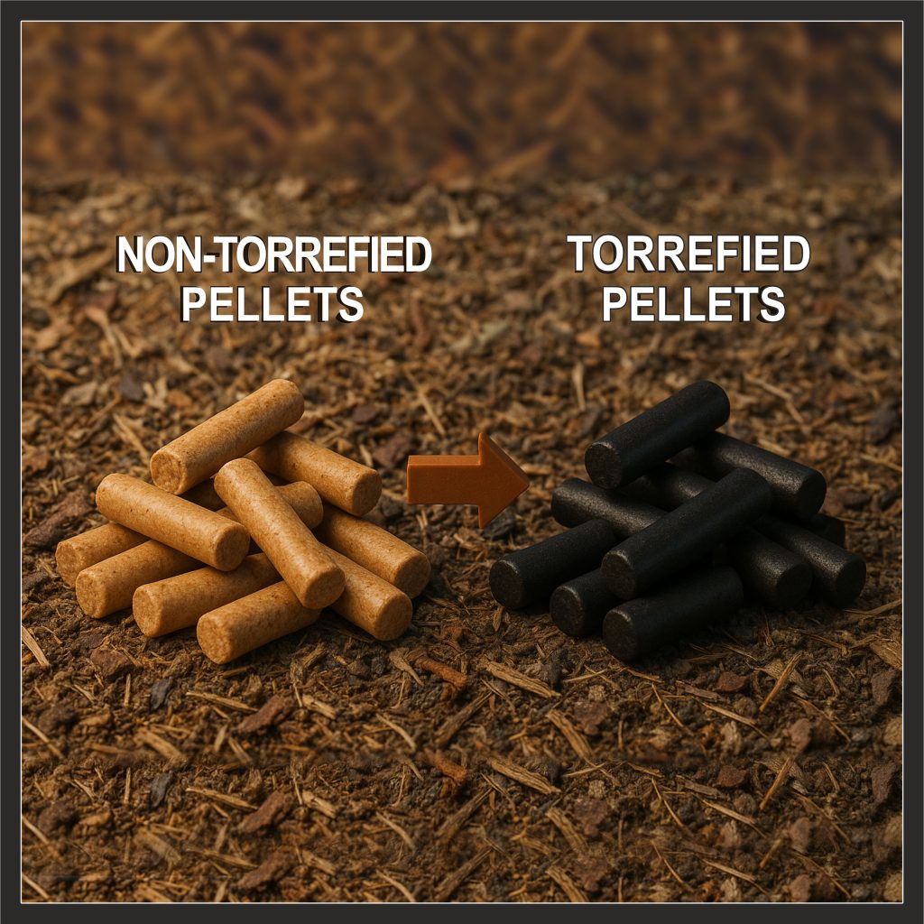 TORREFIED PELLETS NON-TORREFIED PELLETS Biomass Pellet Machine