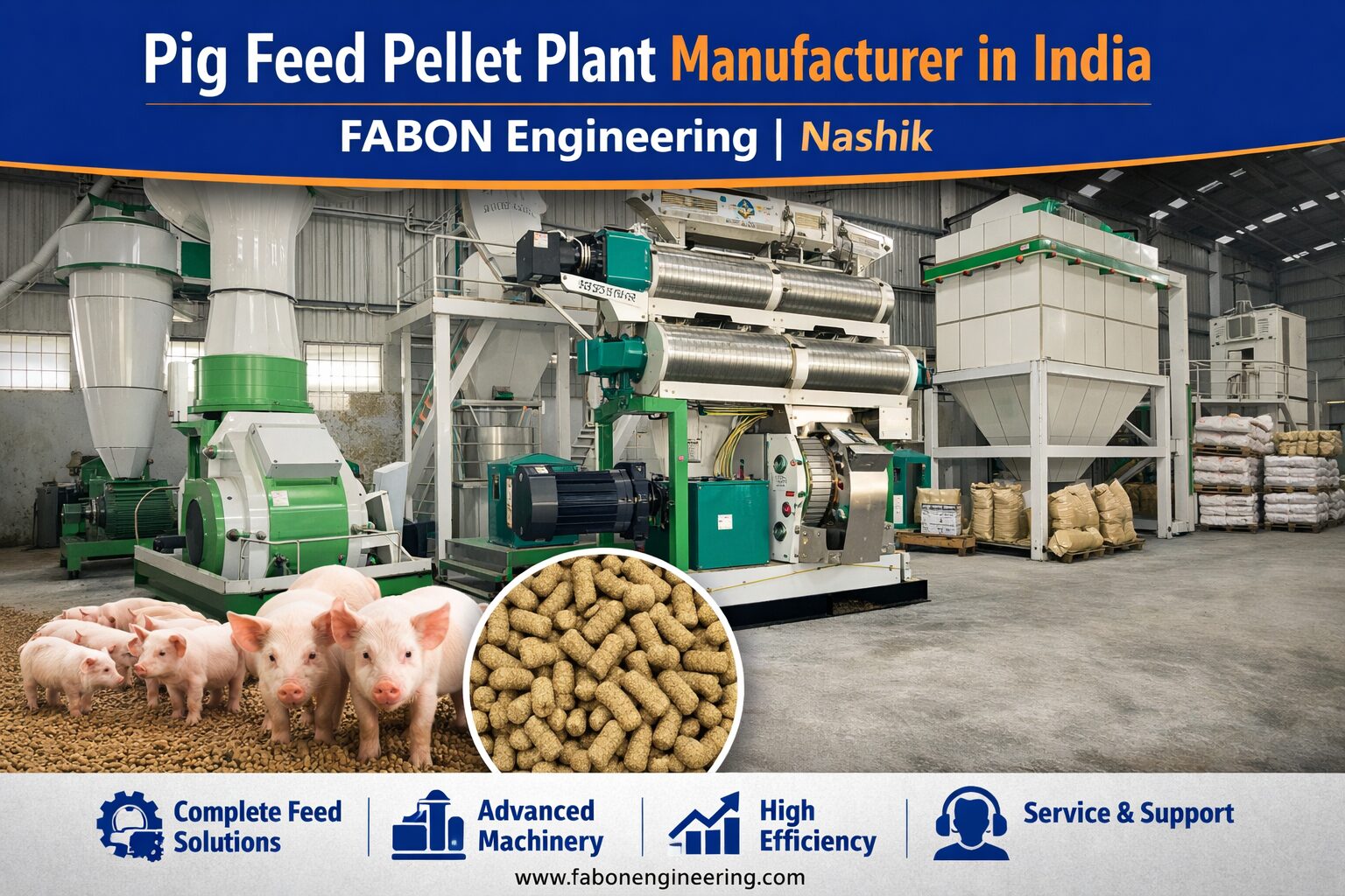 Pig Feed Pellet Plant Manufacturer in India – FABON Engineering, Nashik