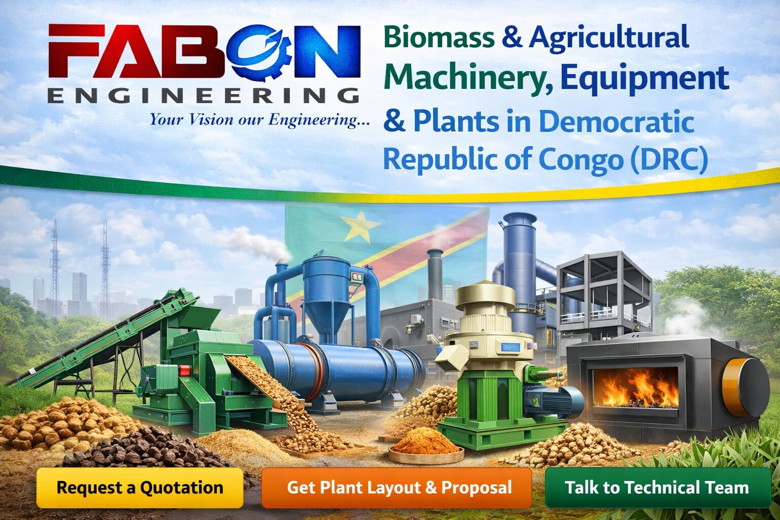 Fabon Engineering Pvt Ltd Manufacturing Biomass And Agricultural Machinery in Democratic Republic of Congo Africa