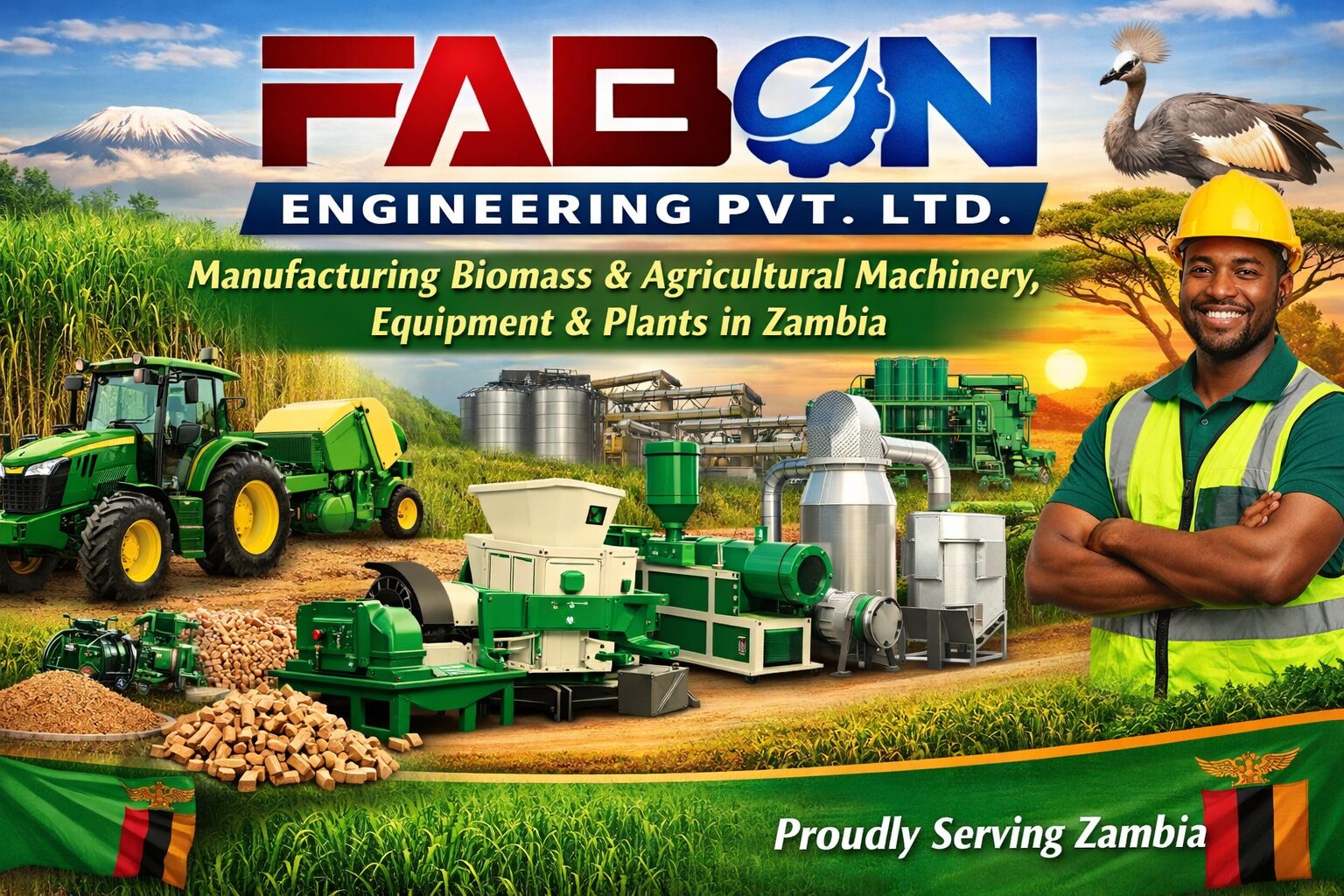 Fabon Engineering Pvt Ltd Manufacturing Biomass And Agricultural Machinery in Zambia Africa