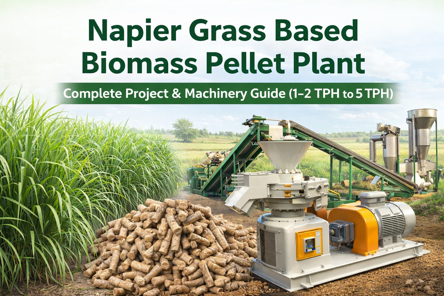 Napier Grass Based Biomass Pellet Plant – Complete Project & Machinery Guide