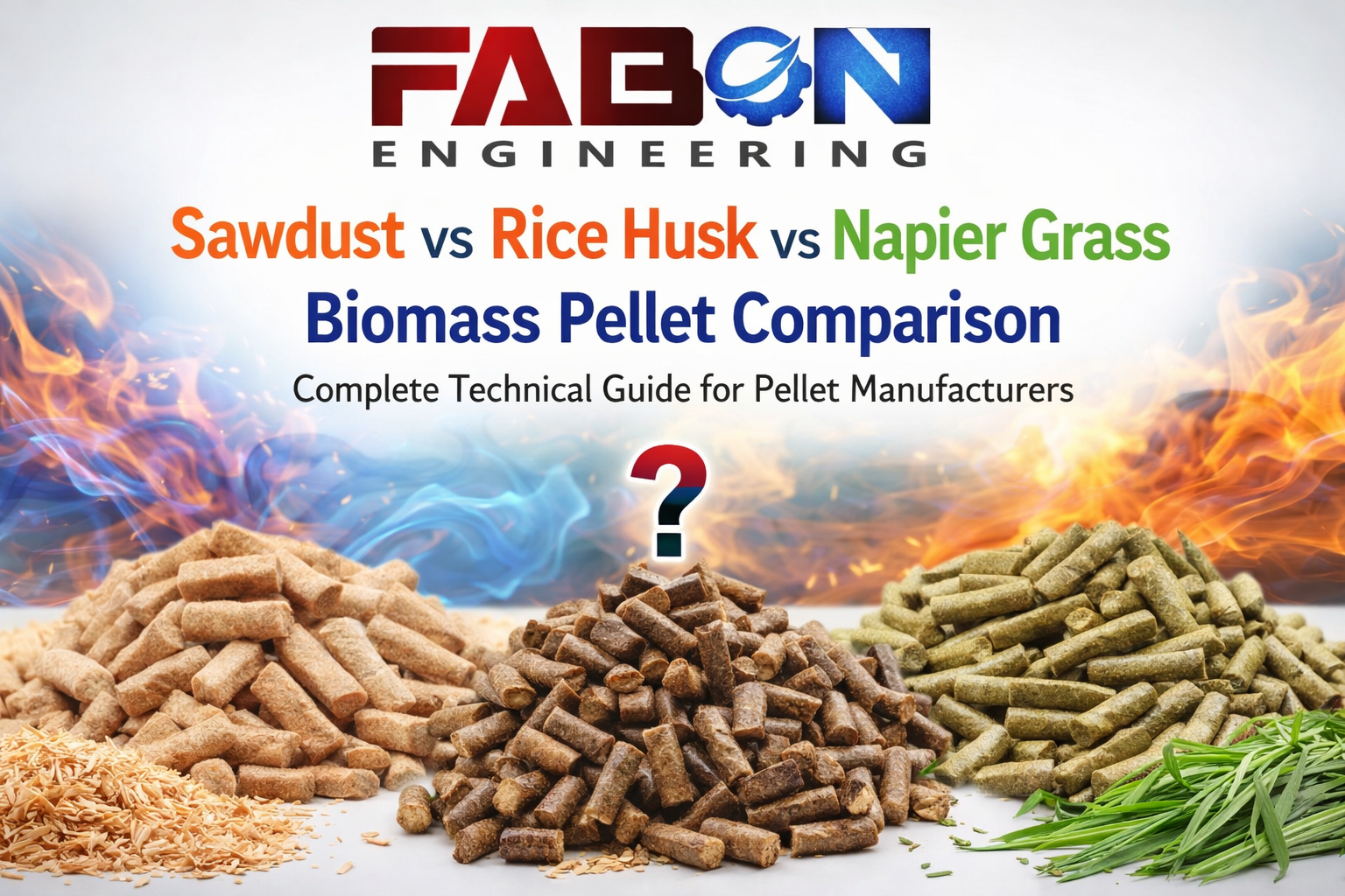 Sawdust vs Rice Husk vs Napier Grass Biomass Pellet Comparison