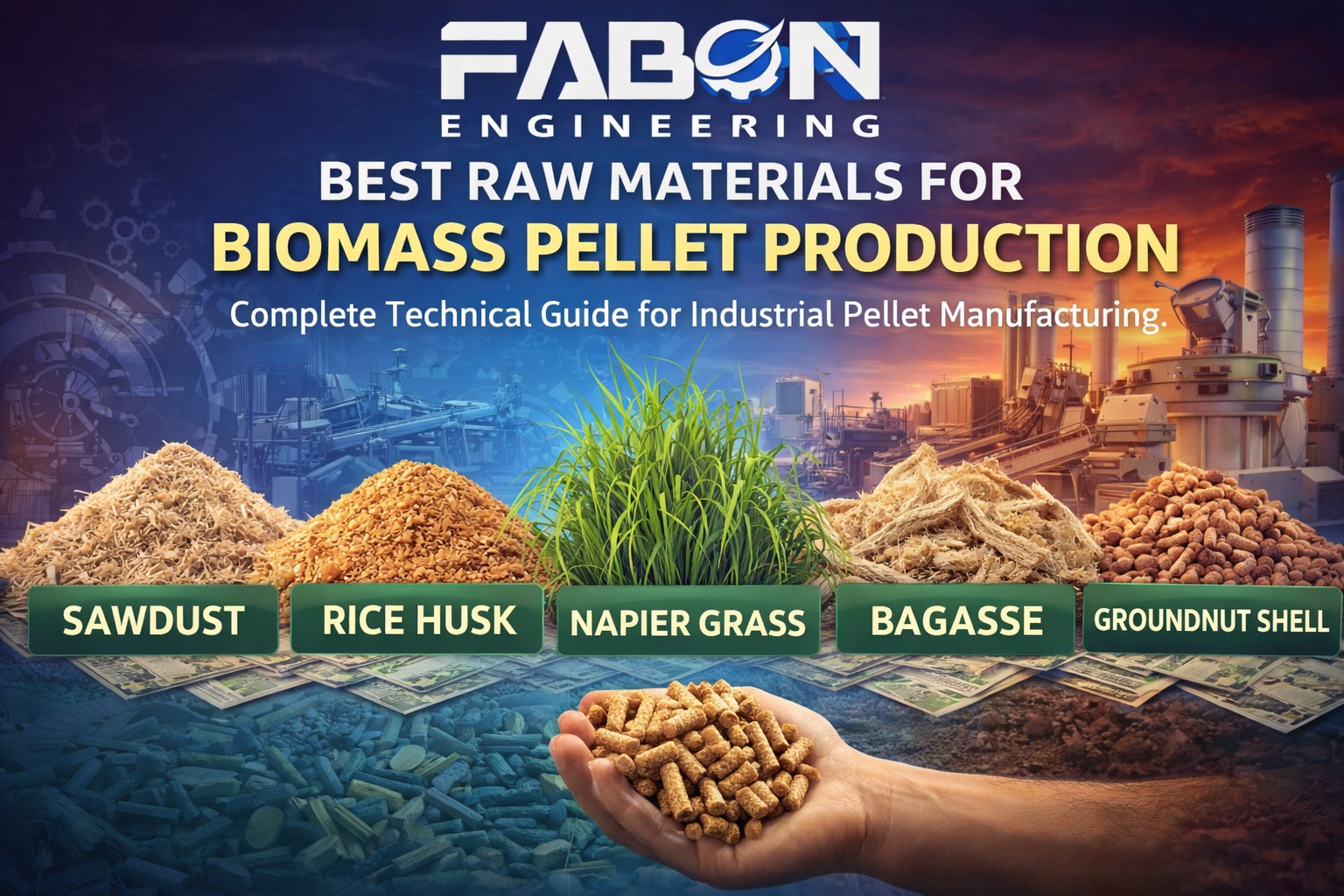 Best Raw Materials for Biomass Pellet Production – Complete Technical Guide for Industrial Pellet Manufacturing
