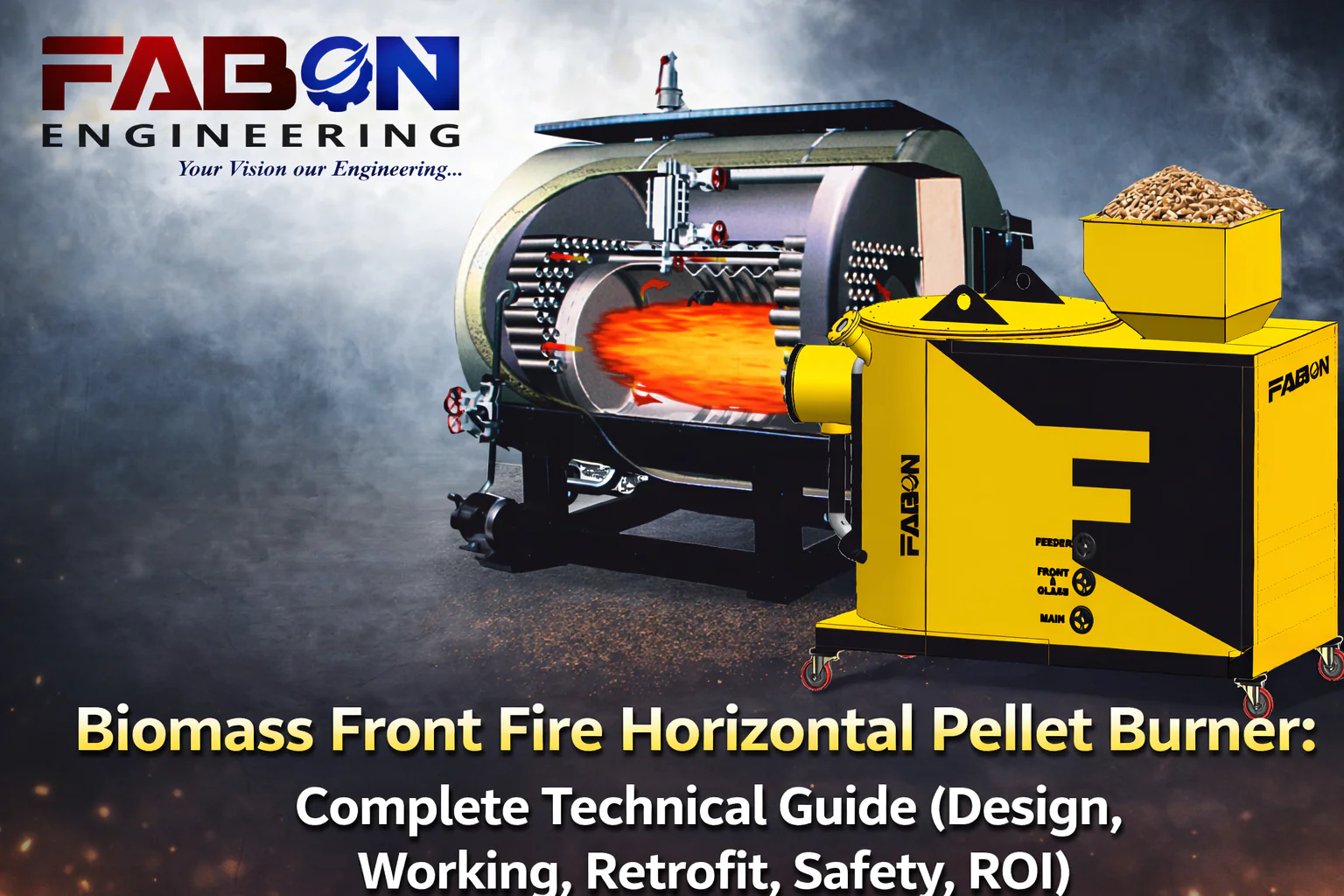 Biomass Front Fire Horizontal Pellet Burner: Complete Technical Guide (Design, Working, Retrofit, Safety, ROI)