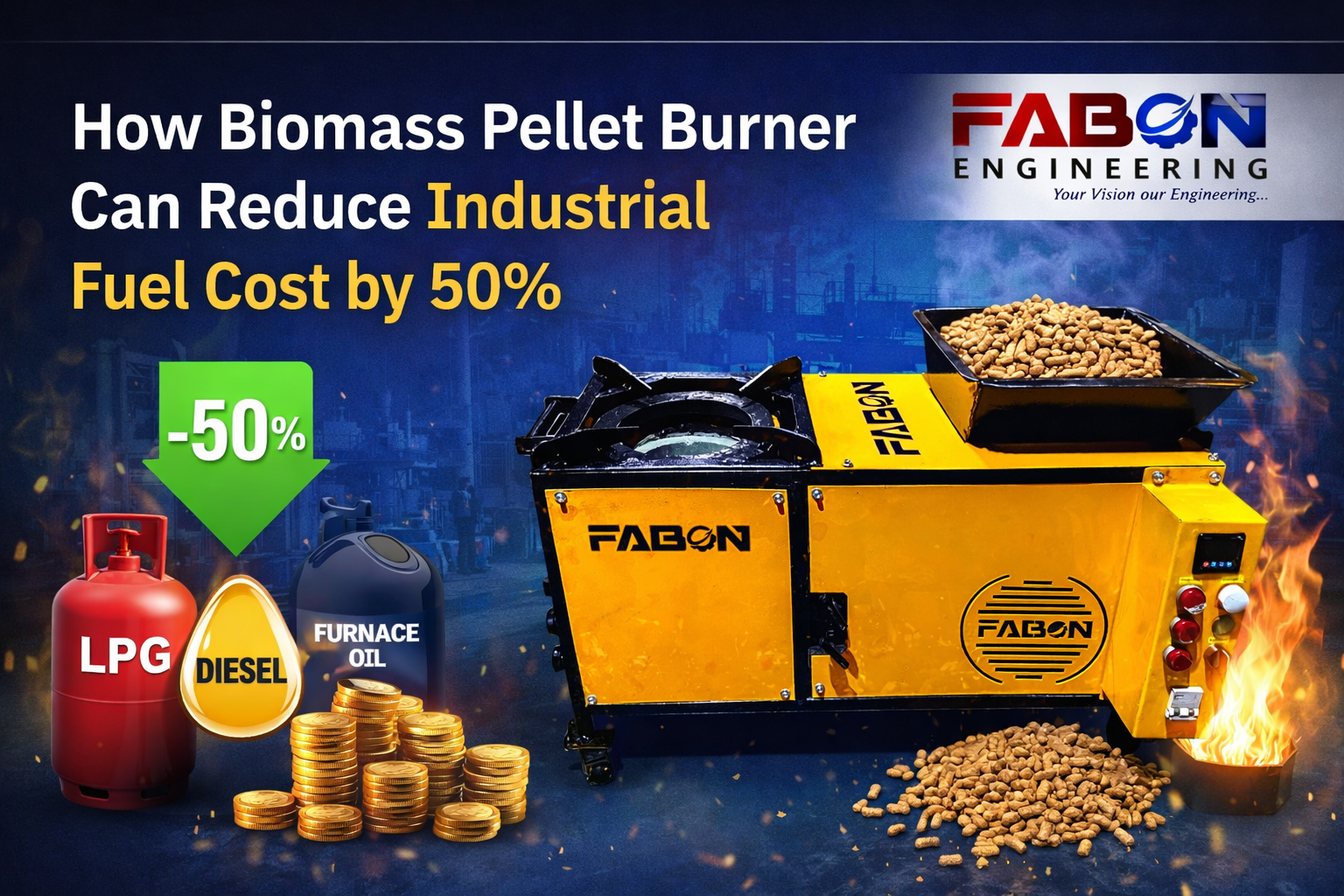 How Biomass Pellet Burner/ Stove/ Chulha / Shegdi Can Reduce Industrial Fuel Cost by 50%