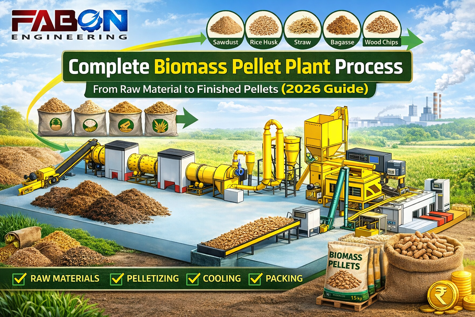 Complete Biomass Pellet Plant Process – From Raw Material to Finished Pellets (2026 Guide)