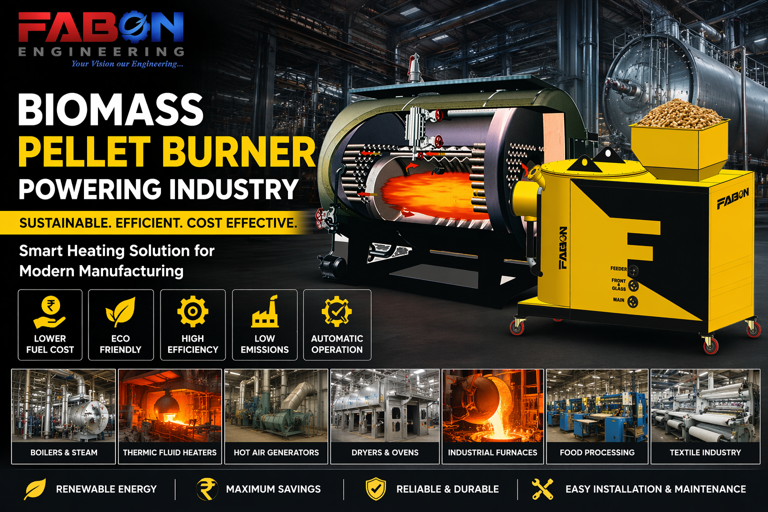 Use of Biomass Pellet Burner in Manufacturing Industry