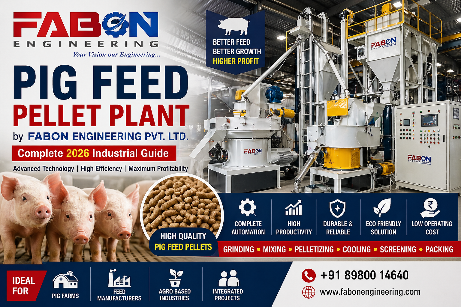 Pig Feed Pellet Plant by FABON Engineering Pvt. Ltd. – Complete 2026 Industrial Guide