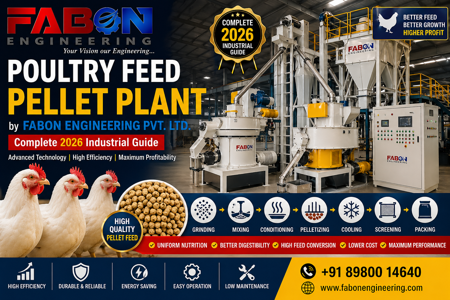 Poultry Feed Pellet Plant by FABON Engineering Pvt. Ltd. – Complete 2026 Industrial Guide
