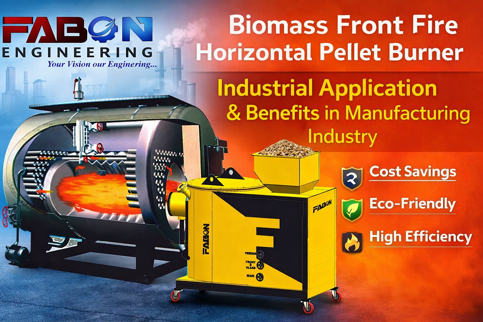Biomass Front Fire Horizontal Pellet Burner: Industrial Application & Benefits in Manufacturing Industry