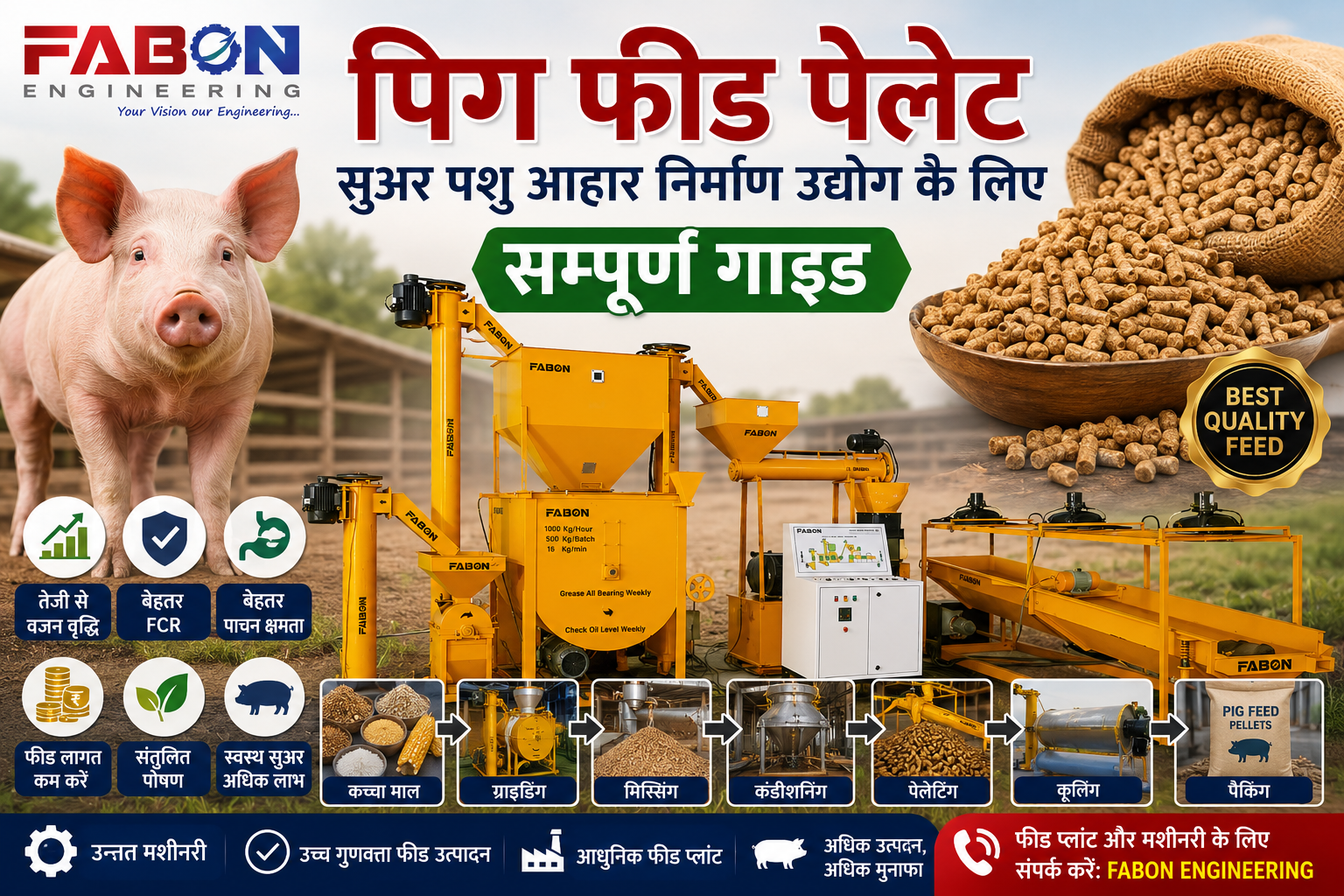 पिग फीड पेलेट – सुअर पशु आहार निर्माण उद्योग के लिए सम्पूर्ण गाइड
