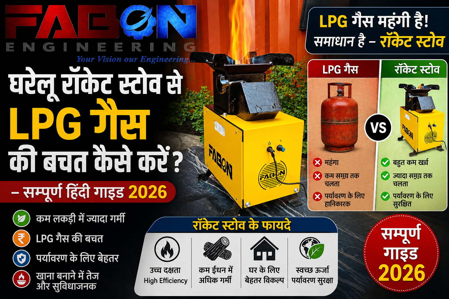 घरेलू रॉकेट स्टोव से LPG गैस की बचत कैसे करें? – सम्पूर्ण हिंदी गाइड 2026