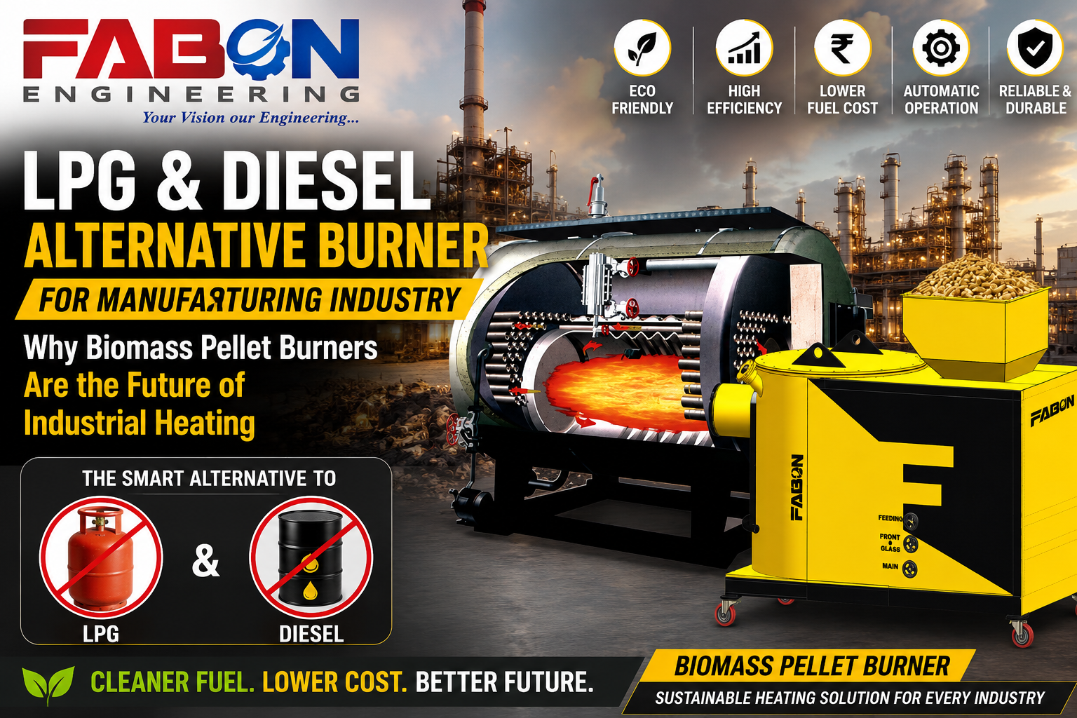 LPG & Diesel Alternative Burner for Manufacturing Industry: Why Biomass Pellet Burners Are the Future of Industrial Heating