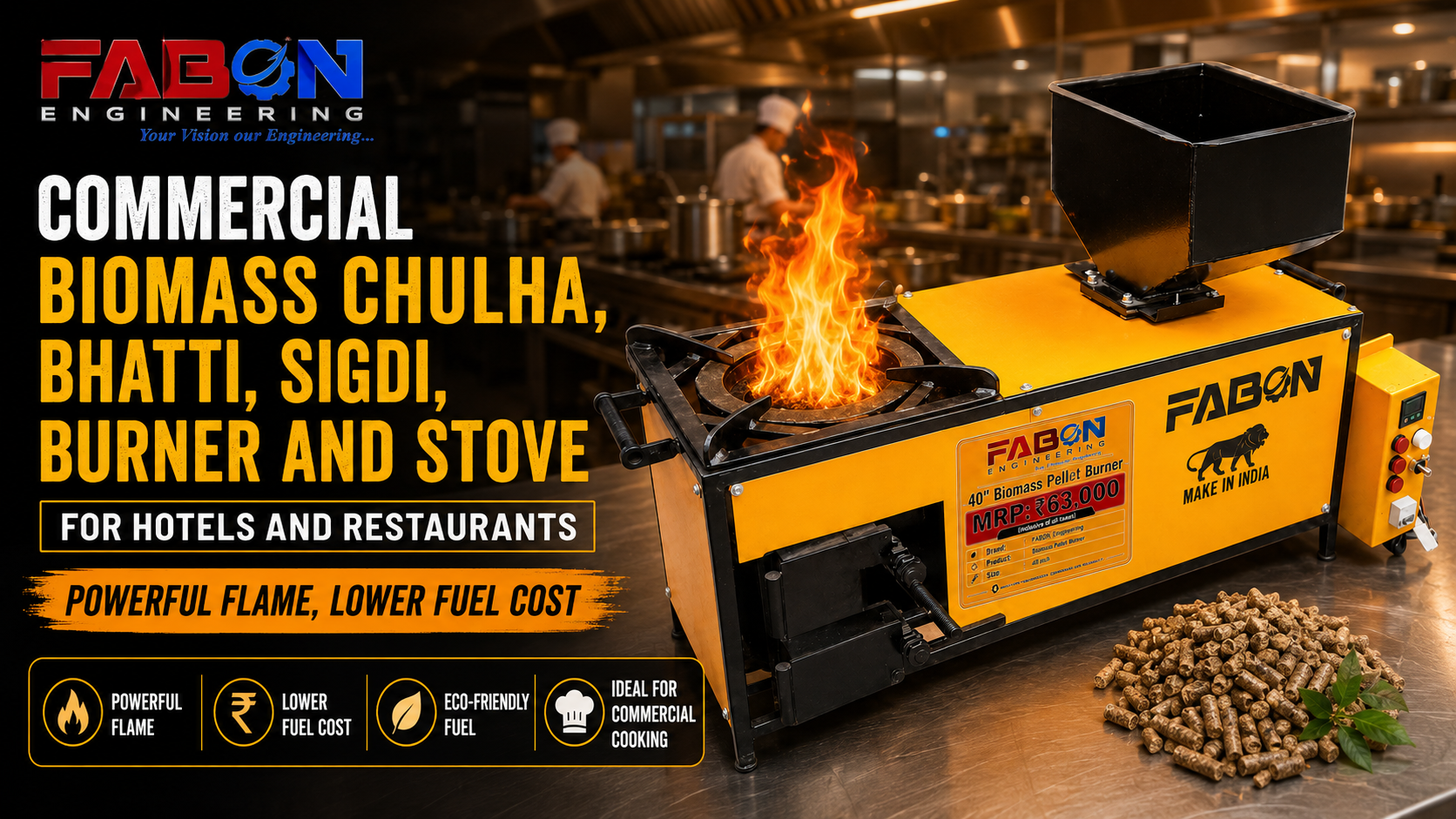 Commercial Biomass Chulha, Bhatti, Sigdi, Burner and Stove for Hotels and Restaurants: Powerful Flame, Lower Fuel Cost