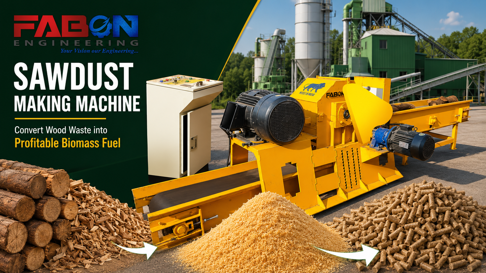Sawdust Making Machine for Biomass Pellet Plants: Convert Wood Waste into Profitable Biomass Fuel with FABON Engineering